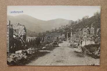 Ansichtskarte Foto AK Landerspach 1914-1918 Elsass zerstörter Ort Weltkrieg Straße Ortsansicht Frankreich France 68 Haut Rhin